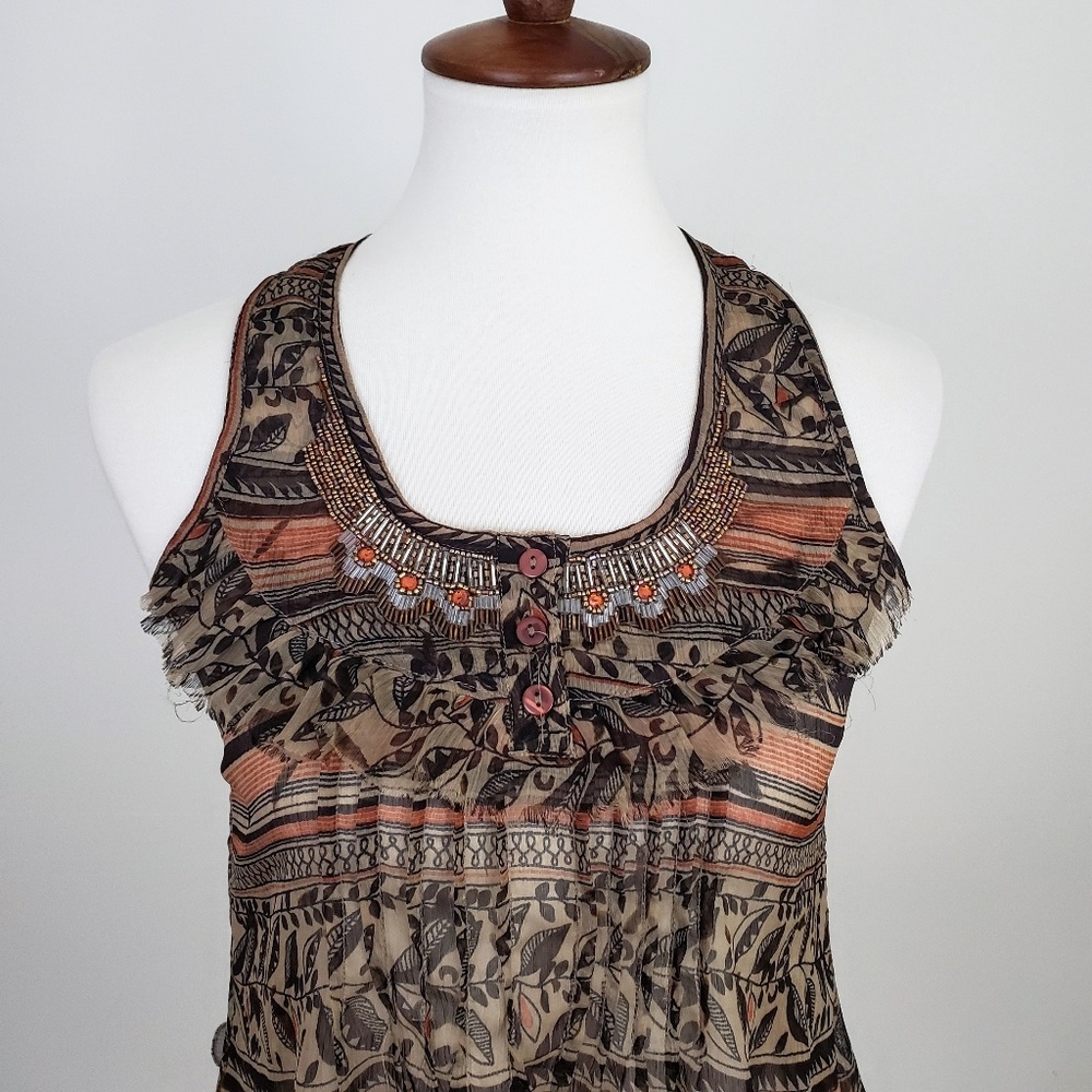 Solitaire Beaded Ruffle Tank - Picture 2 of 6